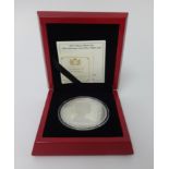 A Royal Canadian Mint 2013 5oz silver coin 25th Anniversary of the silver maple leaf, boxed with