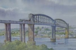 Large collection of Victorian and later prints of Brunel bridge Saltash and local areas (17)