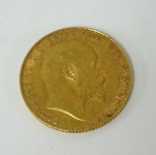 A Edw VII gold sovereign, 1907.