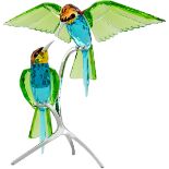 Swarovski Crystal Paradise Birds, Bee Eaters Peridot, boxed.