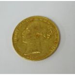 A Victoria gold sovereign, shield back, 1842.