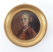 John Parker, miniature, oil on mdf, 'Andrew of Truro', circular, framed, the image 5.50cm