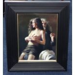 Robert Lenkiewicz (1941-2002) 'Painter with Karen', oil on board, signed twice and inscribed verso