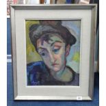 Donat, oil on canvas, signed, portrait, Spanish, 'Sitges', 39cm x 30cm, framed.