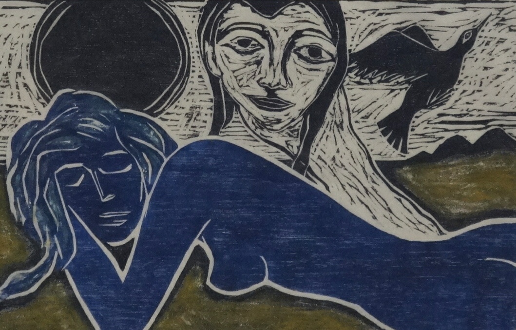 Max Rafael Blonde, two wood cuts, signed and dated 1986-1993, 'Woman and her Reflection' No.16/30 - Image 2 of 2