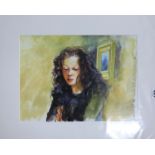 Print, 'Anna at the House', mounted, not framed, 34cm x 24cm.