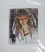 Robert Lenkiewicz, signed print 'Study of Mary', PP 13/50, mounted, not framed.