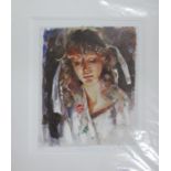 Robert Lenkiewicz, signed print 'Study of Mary', PP 13/50, mounted, not framed.