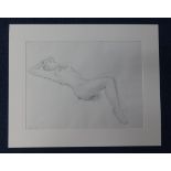 Piran Bishop, two 'Nude' pencil sketches, signed, mounted and unframed, 52cm x 39cm (2).