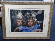 Robert Lenkiewicz (1941-2002) 'Paper Crowns', signed print titled 'The Painter with Mary, Project