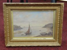 Five traditional oil paintings, views of the Erme Estuary South Devon, not signed, framed and