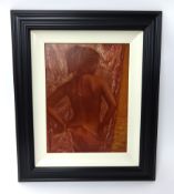 Seth Garland, original oil, 'Study for Silver Curtain Series, Venetian Red, Burnt Amber', 2006, 29cm