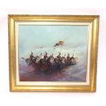 Ben Maile (1922-2017) oil on canvas, 'Cavalry Charge', 60cm x 50cm, signed, Provenance purchased