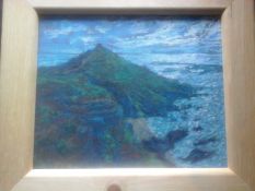 P.Stephens, oil pastel on board 'Rame Head, Dartmoor', 29cm x 24cm.