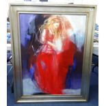 Christine Comyn, print on canvas Artist Proof No.1/20, 'Red Dress', 75cm x 100cm.