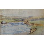 Samuel John Lamorna Birch (1869 - 1955), watercolour, unframed, titled verso 'Nr Dartmoor, Two