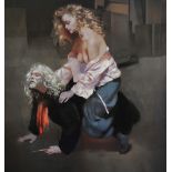 Robert Lenkiewicz (1941-2002) signed limited edition print, 'The Painter with Lisa', titled in