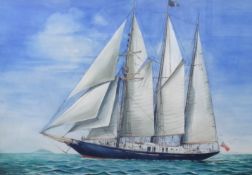 Stuart M. Armfield (1916 - 1999) watercolour, Sailing Ship, signed, indistinctly titled, 53cm