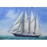 Stuart M. Armfield (1916 - 1999) watercolour, Sailing Ship, signed, indistinctly titled, 53cm