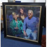 Robert Lenkiewicz (1941-2002) 'The Vaughan Family', large oil on canvas painting, 116cm x 118cm,