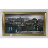 William Hawton ( Plymouth artist) oil on board, signed, 'Late Evening, The Barbican, Plymouth'