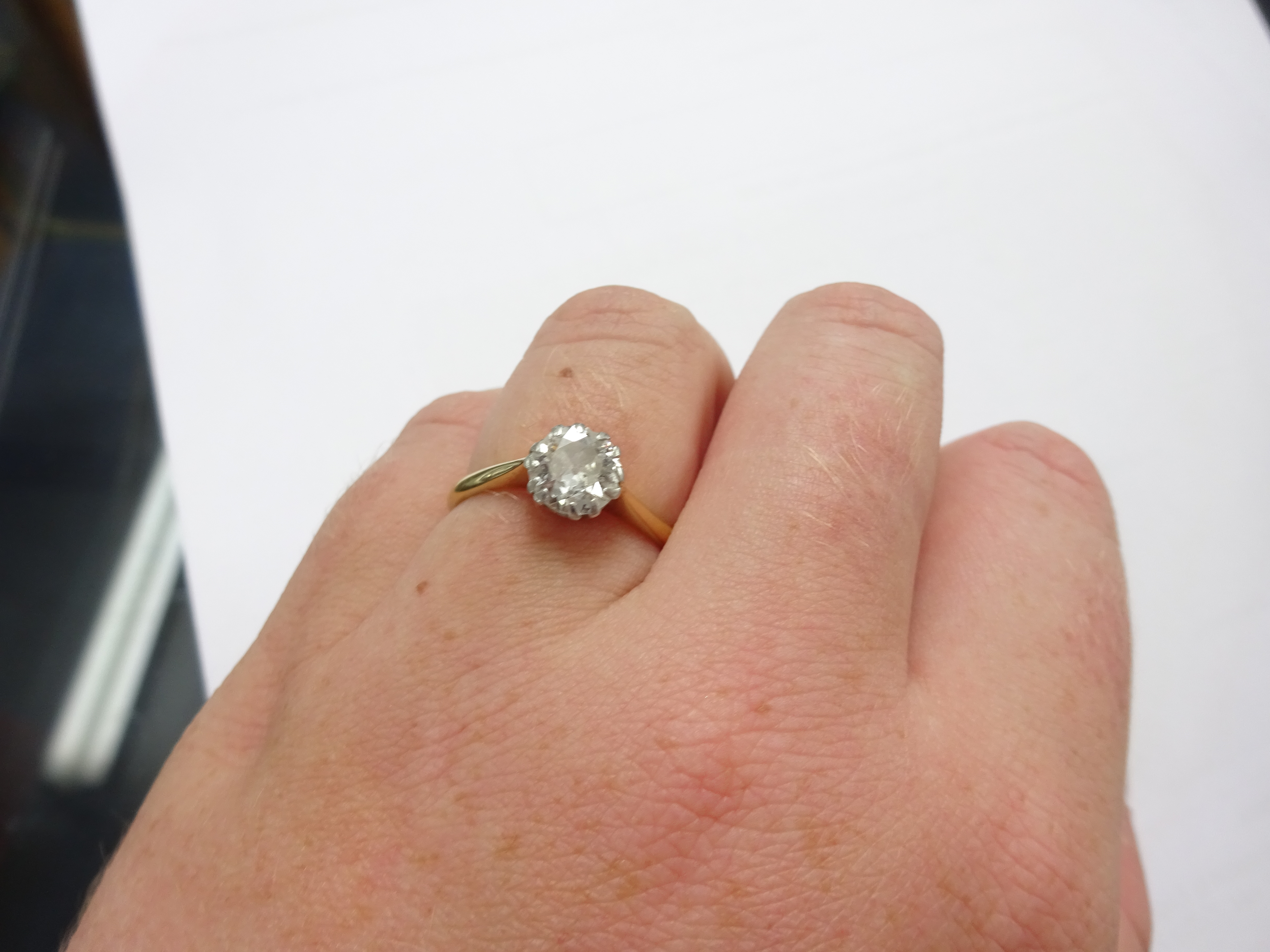 An 18ct diamond solitaire ring, approx. 1.50 carat, size O. - Image 3 of 5