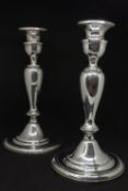 A pair American silver filled candle sticks, marked 'sterling silver'