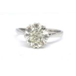 A fine diamond solitaire approx. 2.37 carats of good clarity, size Q.