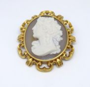 A good hardstone cameo, approx. 55mm x 5mm, no markings.