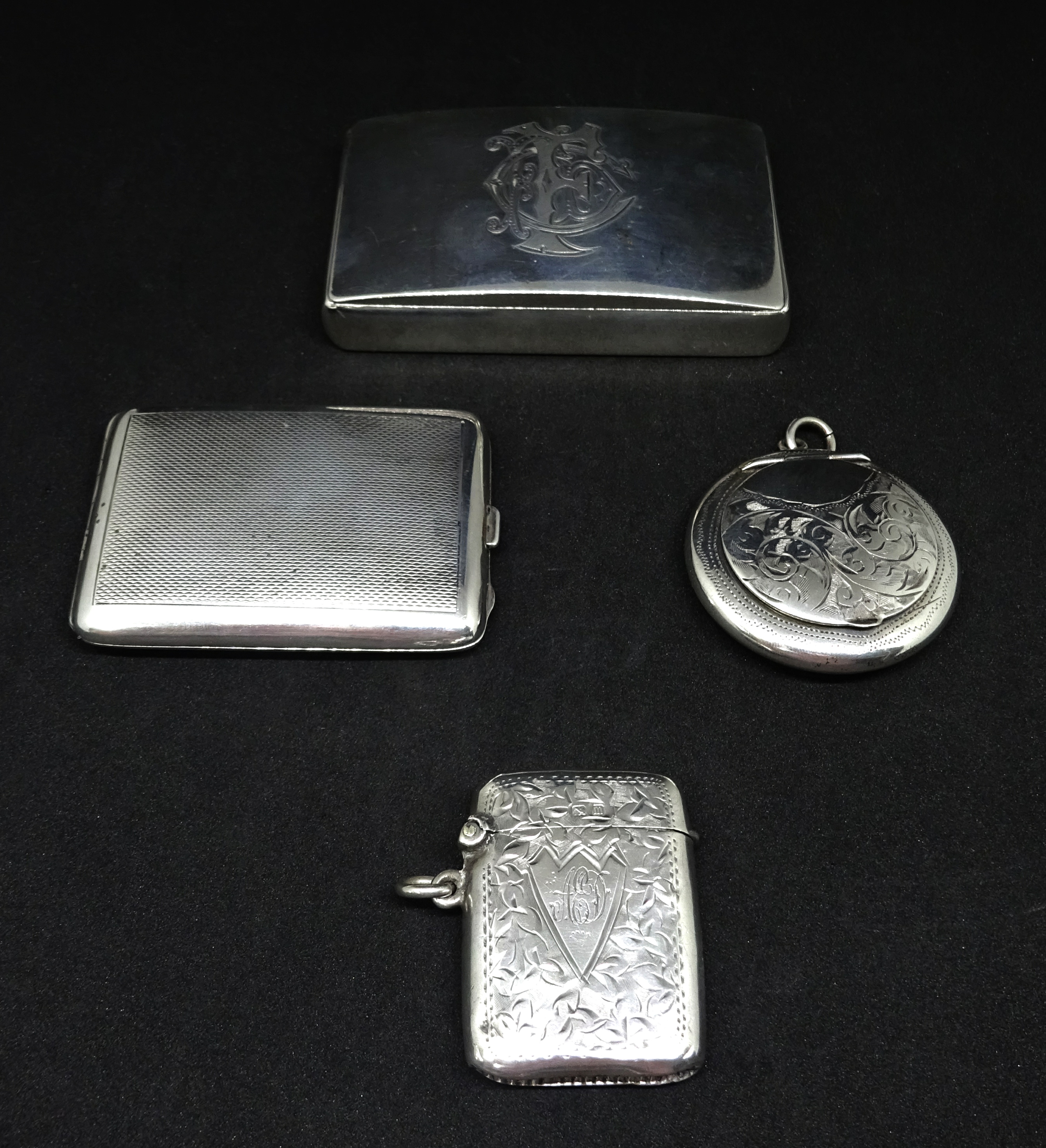 A Victorian silver snuff box, George Wintle 1894, a Geo V silver snuff box, George Unite 1910 and