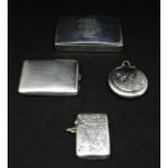 A Victorian silver snuff box, George Wintle 1894, a Geo V silver snuff box, George Unite 1910 and