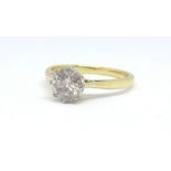 A single stone diamond ring, comprising round brilliant cut diamond mounted in an 18ct white gold