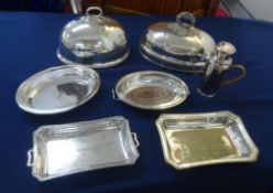 Collection of silver plated wares including entrée dishes, covers etc.