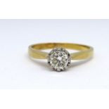 An 18ct diamond solitaire ring, diamond weight approx. 0.50k marked .50 inside the band, size Q.