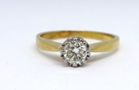 An 18ct diamond solitaire ring, diamond weight approx. 0.50k marked .50 inside the band, size Q.