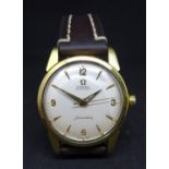 Omega, a gents 18ct gold Auto Seamaster, wristwatch, boxed with papers certificate date 21st