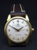 Omega, a gents 18ct gold Auto Seamaster, wristwatch, boxed with papers certificate date 21st