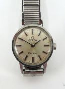 Omega, ladies stainless steel wristwatch, original box, outer box and papers, 1976, movement