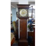 An oak 8 day longcase clock by John Belling of Bodmin, with bell strike movement, silvered and brass