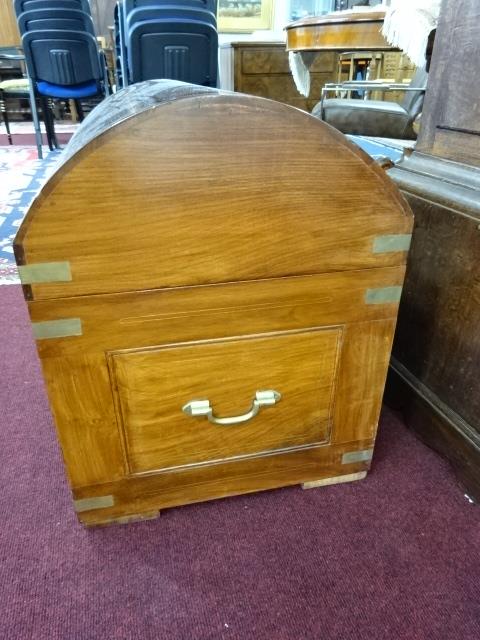 A nautical style chest with dome top, brass mounted, width 77cm. - Image 2 of 7