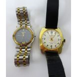 A Gucci ladies wristwatch together with a Lucbrina anti magnetic gents watch (2).