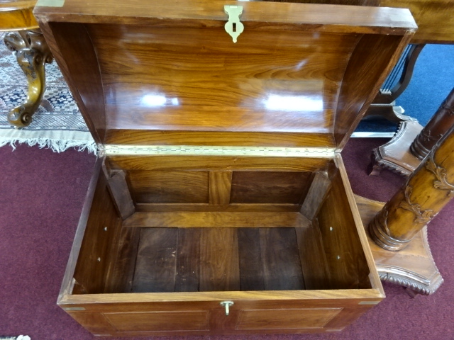 A nautical style chest with dome top, brass mounted, width 77cm. - Image 5 of 7