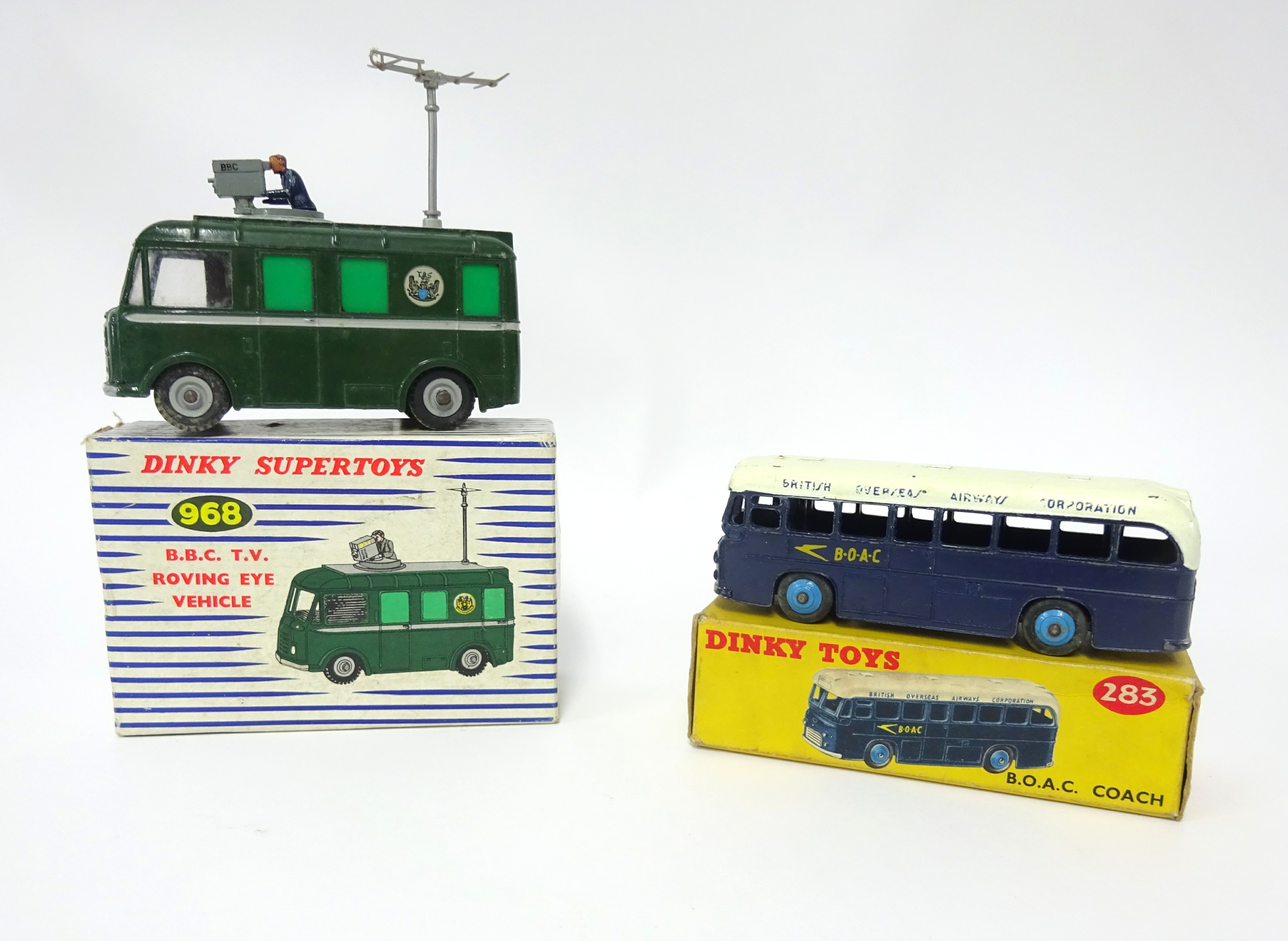 Dinky 968 BBC vehicle boxed, Dinky 283 B.O.A.C coach boxed (2).