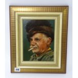 Bernd Funke (German, 1902-1988), oil on board portrait of an elderly gentleman, signed, 23cm x 17cm,
