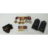 Five WWII medals awarded to flight Lieutenant E.G Cooper RAF 336 wing, together with miniatures,