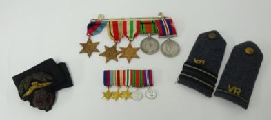 Five WWII medals awarded to flight Lieutenant E.G Cooper RAF 336 wing, together with miniatures,