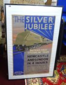 Poster Silver Jubilee, Britain's first stream line train LNE Railway, 80cm x 48cm.