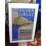 Poster Silver Jubilee, Britain's first stream line train LNE Railway, 80cm x 48cm.