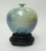 A mid 20th Japanese porcelain vase, height 17cm, boxed.