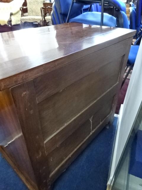 A 19th century continental walnut chest fitted with four long drawers, width 79cm, height 74cm. - Image 2 of 8